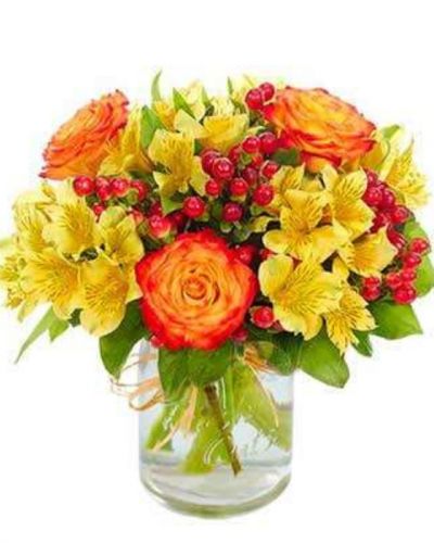 Capture the essence of spring with this wonderfully vibrant collection of flowers that will brighten anyone's day. A perfect way to let someone know you're thinking of them, send them the gift of brightly colored flowers that will make them smile!