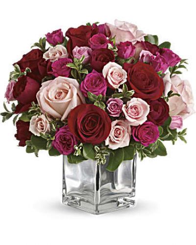<p>Sing them a love song - with flowers. This lush, loving rose arrangement tells them just how much you care.</p>